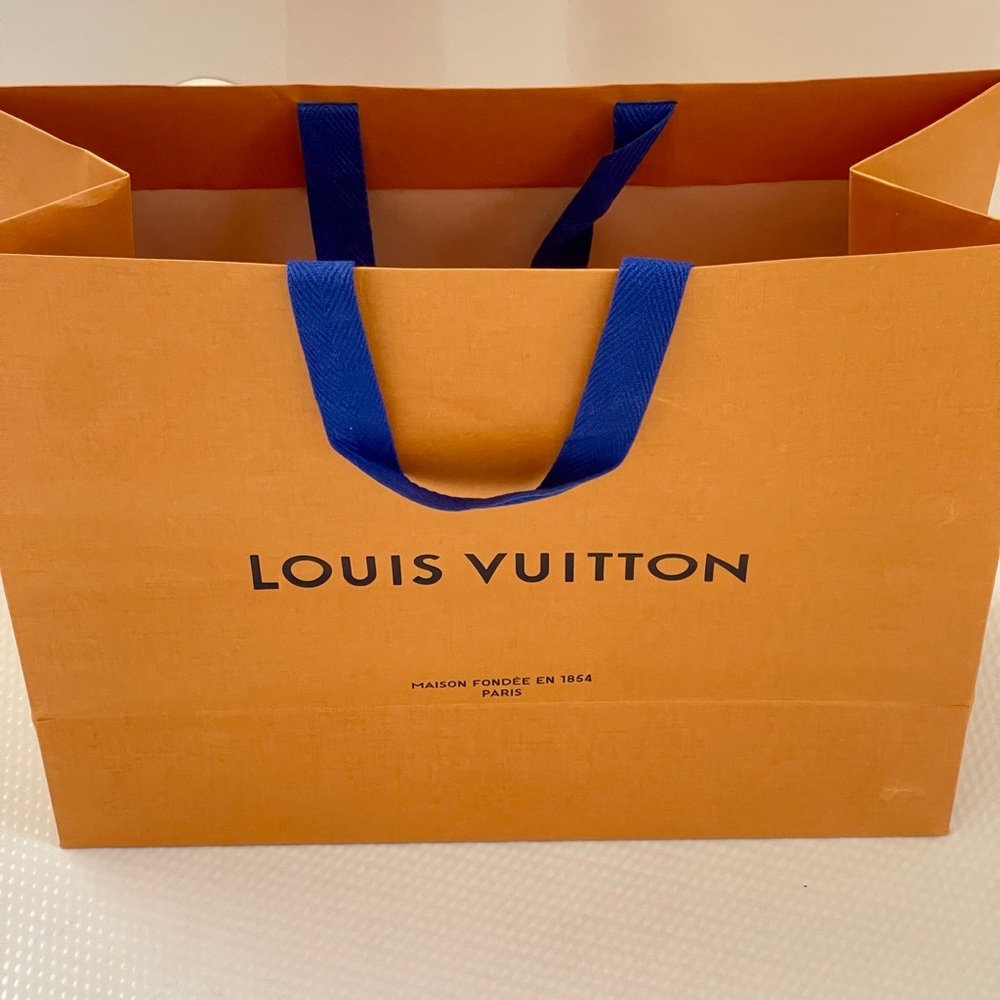 Louis Vuitton Tangerine Bag with Cobalt Handles
